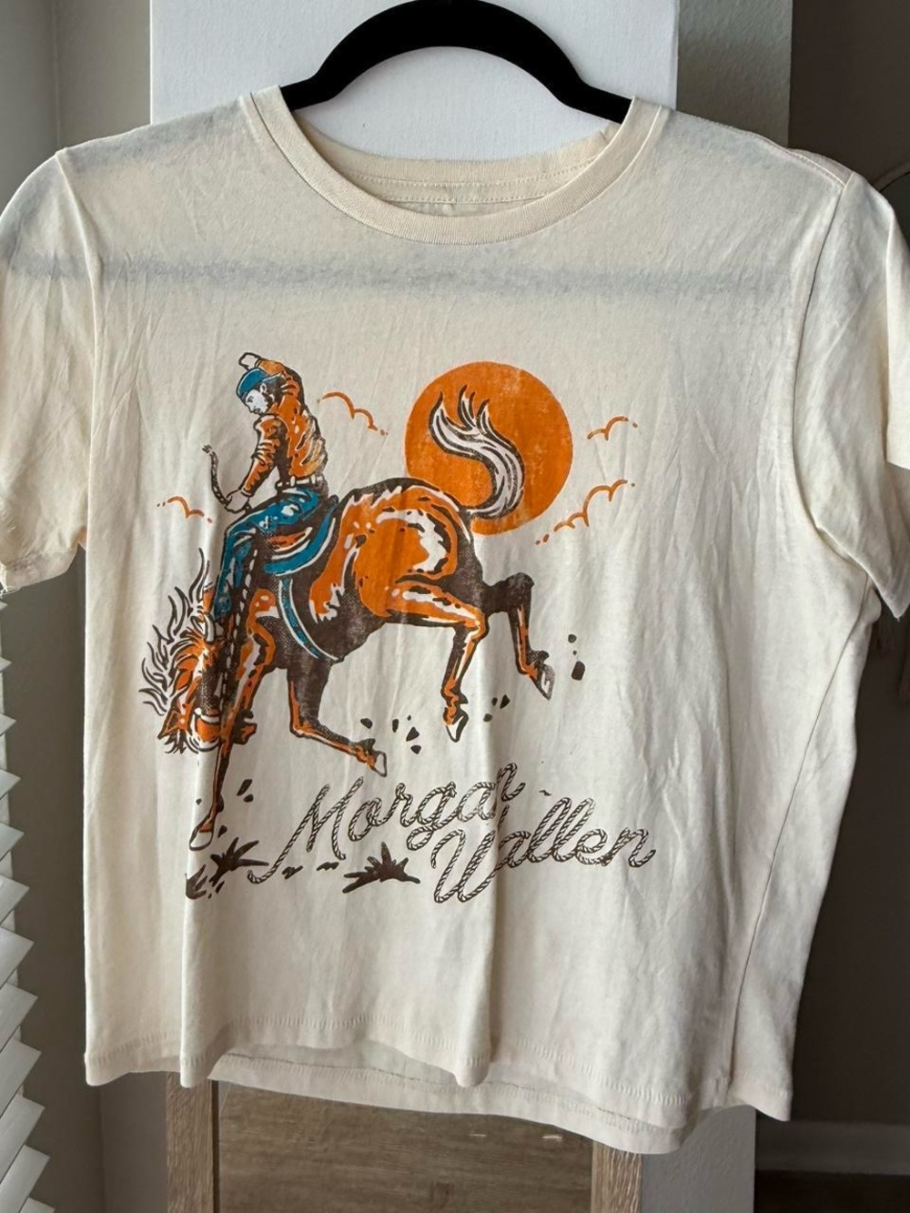 Vintage Rodeo Graphic Tee with Orange Sun